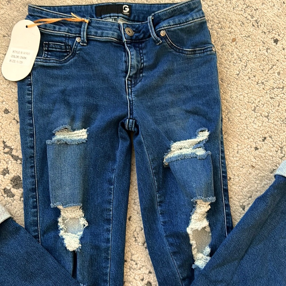 Dark blue jeans